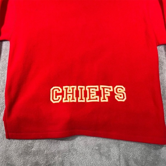 VTG Kansas City Chiefs Hoodie Men Large Red The Edge Fleece Full Zip Embroidered - Picture 4 of 7